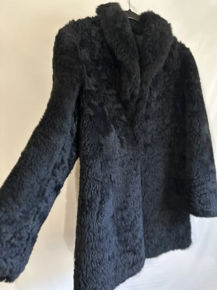 Chaqueta de piel de oveja islandesa vintage Eddie Bauer negra para mujer mediana Foto 3 de 4