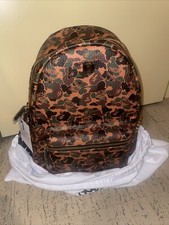 Mcm X Bape Limited Stark Visetos Camouflage Backpack New Deadstock W Dustbag