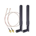 2pcs Dual Band WiFi 8dBi RP-SMA Antenna 12" RG178 U.FL IPX Cable for Wifi Router