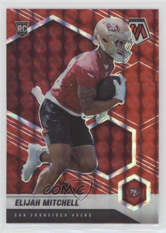 2021 Panini Mosaic Rookies Red Prizm Elijah Mitchell Eli #376 Rookie RC 0t2f