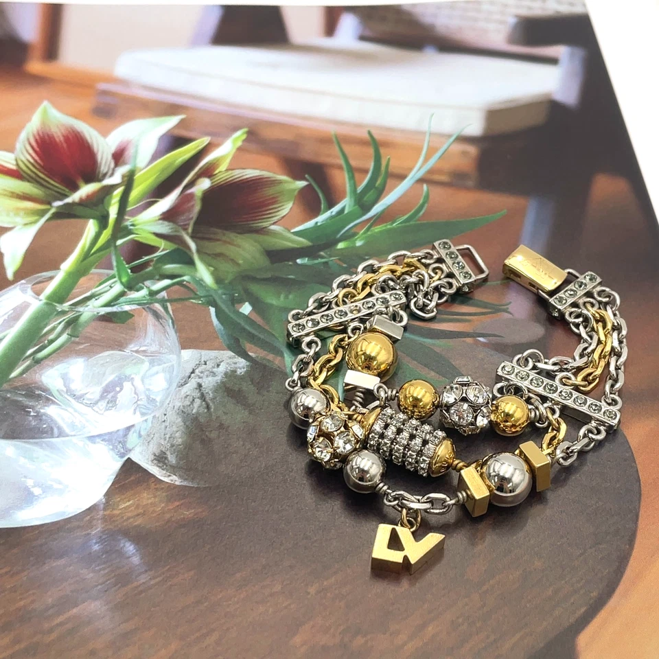 Auth Louis Vuitton M66578 All That Jazz Bracelet Silver x Gold W/Box BA100378 - Image 4 of 4