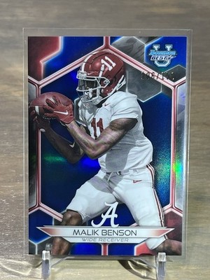 2023 Bowman’s Best University Malik Benson Blue Refractor #106/150 Raiders