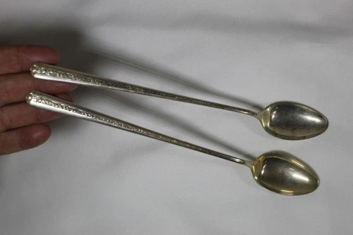 Towle Rambler Rose Sterling Silver 8 Inch Iced Tea Spoons Lot of 2