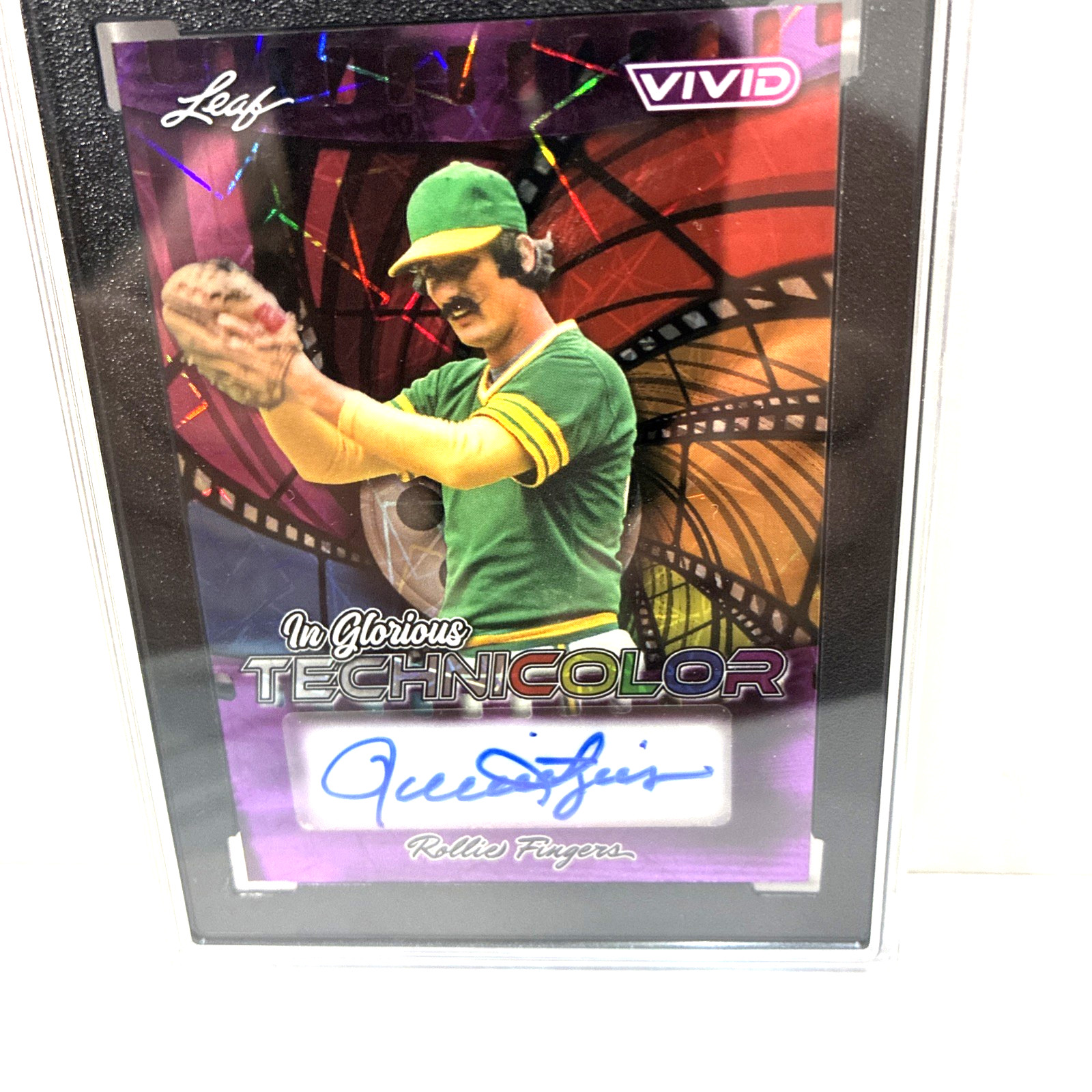 2025 Leaf Vivid 1/1 Rollie Fingers Glorious Technicolor Purple Laser Auto SGC 10 view 3