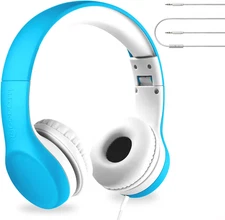 Lilgadgets Connect+ Wired Kids Headphones for School with Mic, Foldable, Volume