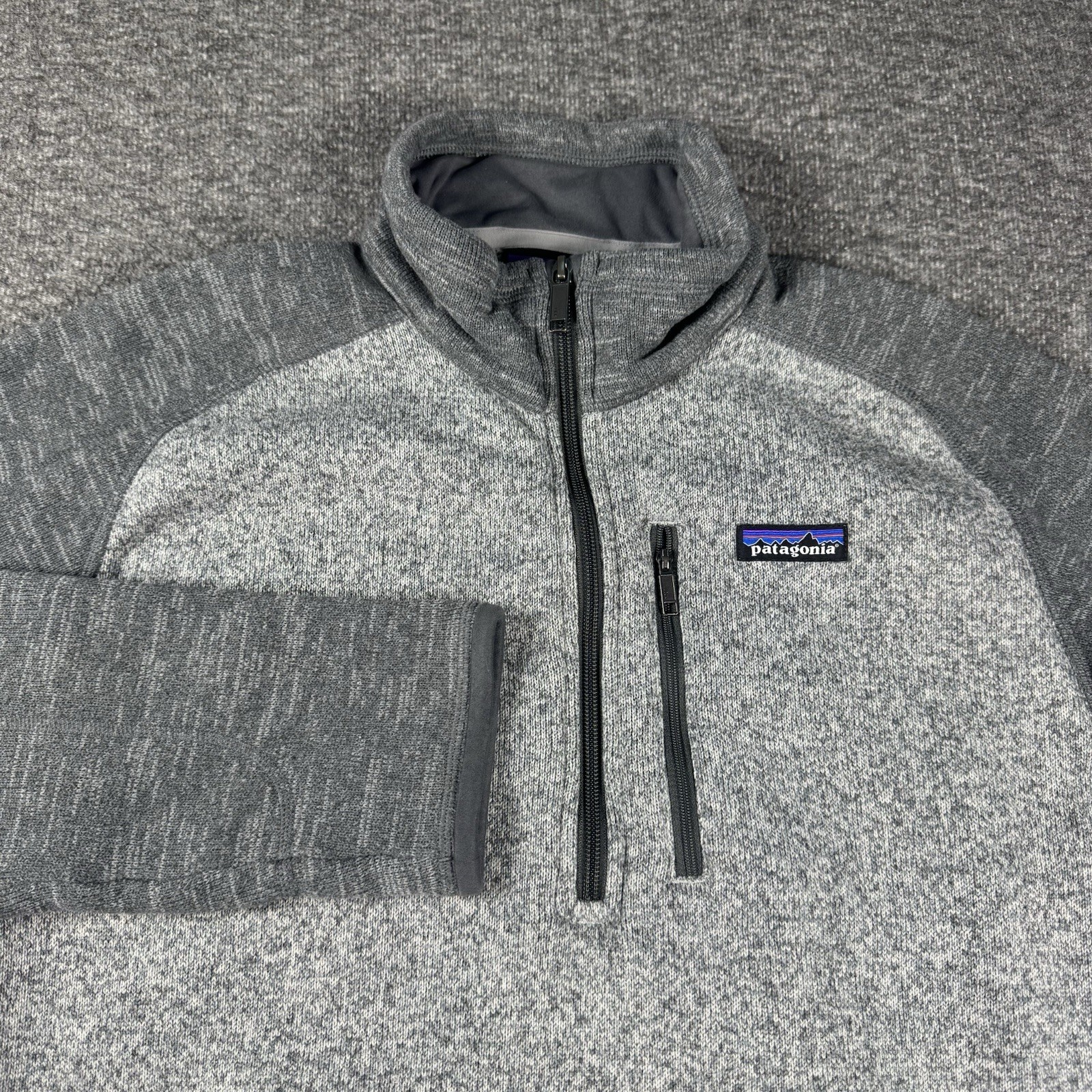 Patagonia Better Sweater Mens Large Grey Two-Tone 1/4 Zip Fleece Outdoor Pullover