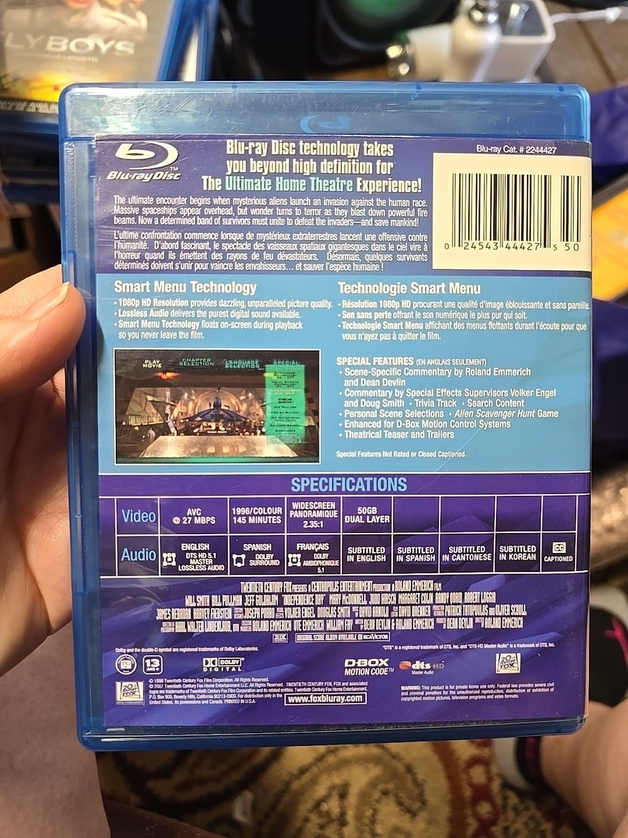 Independence Day (Blu-ray Disc, 2007, Canadian) 24543444275| eBay