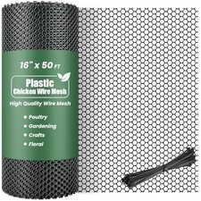 Plastic Wire Mesh,Chicken Wire Fencing for Floral 16IN x 50FT Black 0.98 per foot