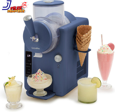 Ice Cream Maker & Slushie Machine Soft Serve Self Cleaning Family Size Blue