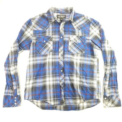 Salt Valley Working Products MFG Co Western Button Shirt Blue Plaid Men's Large