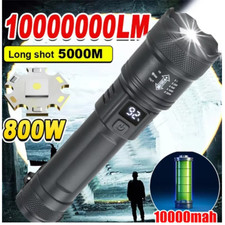 Rechargeable LED Flashlight High Power Long Range Torch 5000M 10000mAh