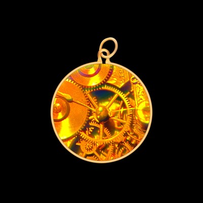 Hologramm Anhänger 9 kt Gold - Uhrenteile (klein) - ohne Kette