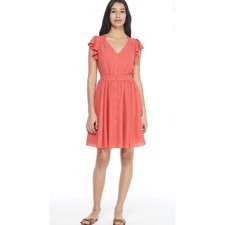 NWOT  Gal Meets Glam Bree Fit and Flare  Dress Coral US10