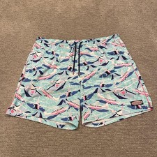 Vineyard Vines Shorts Mens XL Blue Airplane Print Swim Trunks Mesh Liner