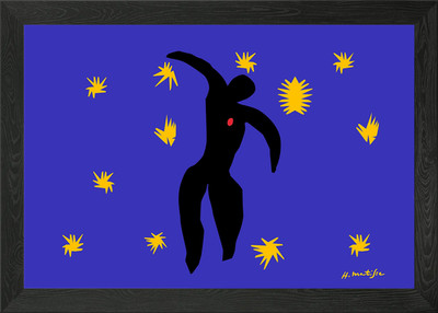 Matisse | Ikarus Reise blau C gerahmtes Wandbild Poster Leinwanddruck Bild