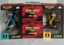 IRON STUDIOS MINICO Mortal Kombat Sub-Zero & Scorpion Limited Statues Duo/NEW!