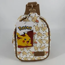 Brand New With Tag Bioworld Pokemon Pikachu All Over Print Sling Crossbody Bag