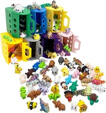 10Pcs Mini Animals Figures Set, 3D Printed Small Animal Flexible 10
