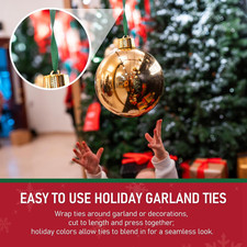 Christmas Garland Ties Decorative Holiday Garland Ties Cuttable Cable Straps ...