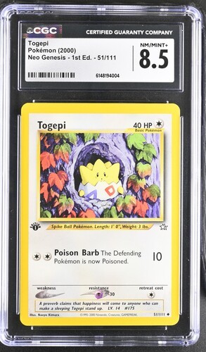 Togepi (1st Edition) graded CGC 8.5 for sale on eBay