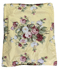 Vtg Ralph Lauren Kathleen Sateen Cotton Yellow Floral Standard Sham