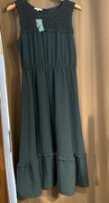Women’s Dress M Mid Length Teal, Maurices Crochet Neckline NWT Sleeveless, Cute!