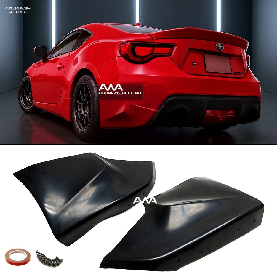 Fit 13-20 FRS BRZ 86 FA Style Rear Bumper Lip Spoiler Cap Aprons