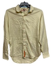 Men's Robert Graham Long Sleeve Shirt Gingham Plaid Yellow Size Large