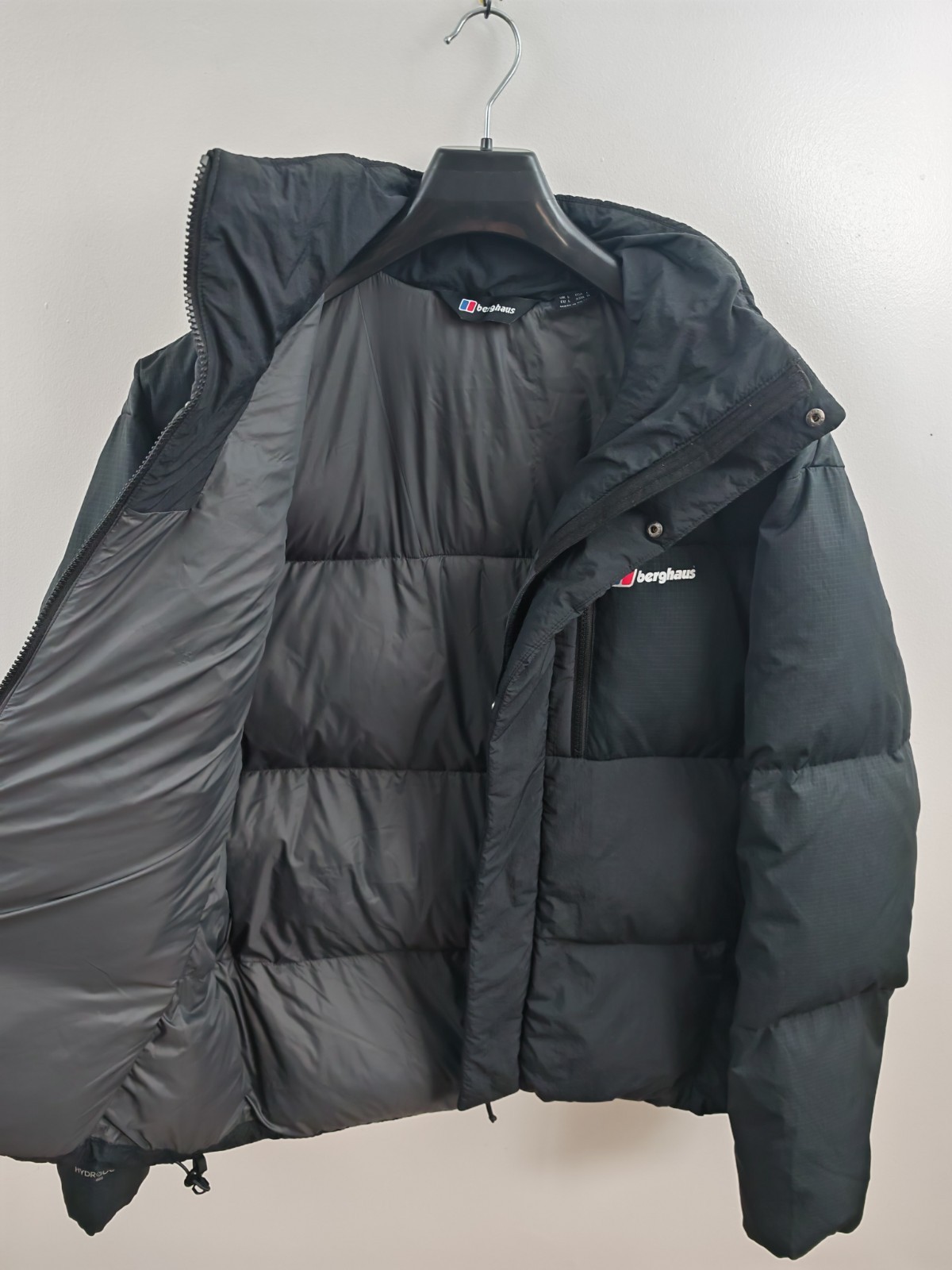 Berghaus Sabber Men's Down Jacket Black Puffer Coat Hydrodown Insulated Size L image 5