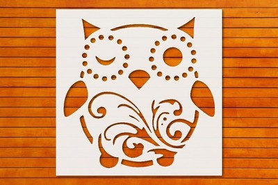 Owl Stencil Template for Wall Art DIY Crafts Reusable Plastic - StencilAir