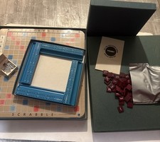 VTG 1954/1966 DELUXE EDITION SCRABBLE CROSSWORD GAME W/TURNTABLE COMPLETE -NICE