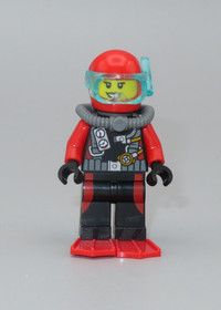 LEGO Deep Sea Diver Female Explorers City Town minifigure 60095 60092 60091