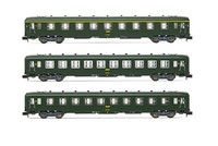 Arnold HN4385 Sncf, 3-Tlg. Set DEV AO Reisezugwagen, In GrüNer Lackierung