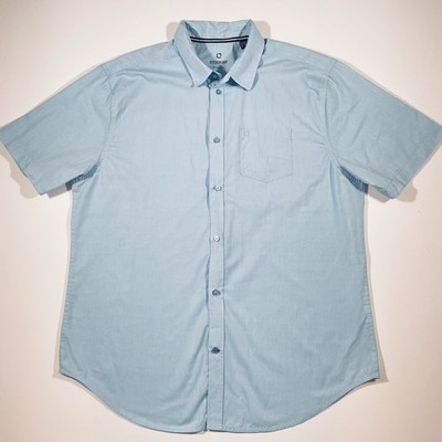 Stooker Hemd Herren Gr.45/46 Blau Kurzarm Kenttragen Regular Fit Business Shirt