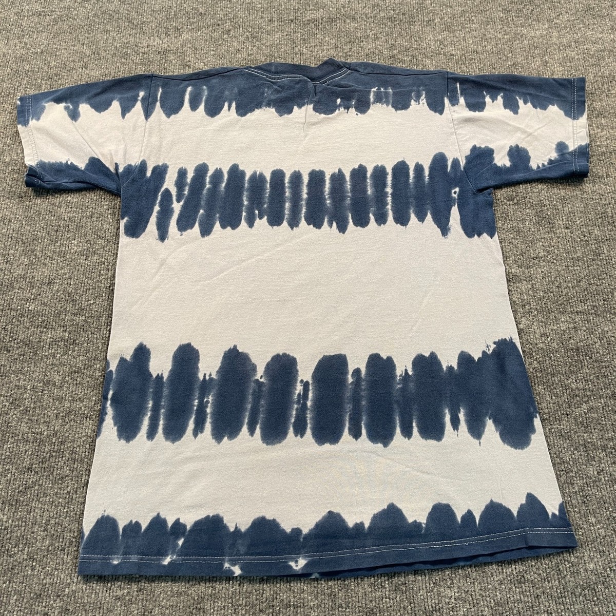 Vintage 90s Fruit-Of-The-Loom Horizontal Stripe Tie Dye Shirt M