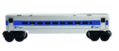 Modèle De Train De Métro - Ensemble 4 Voitures à L'échelle 1/64 - Alliage Et Plastique - Fonction Reculer/avancer - Bleu Et Blanc