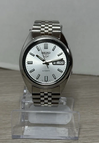 VINTAGE SEIKO 5 7S26-0480 Automatic Watch Silver Sunburst Dial Jubilee Bracelet