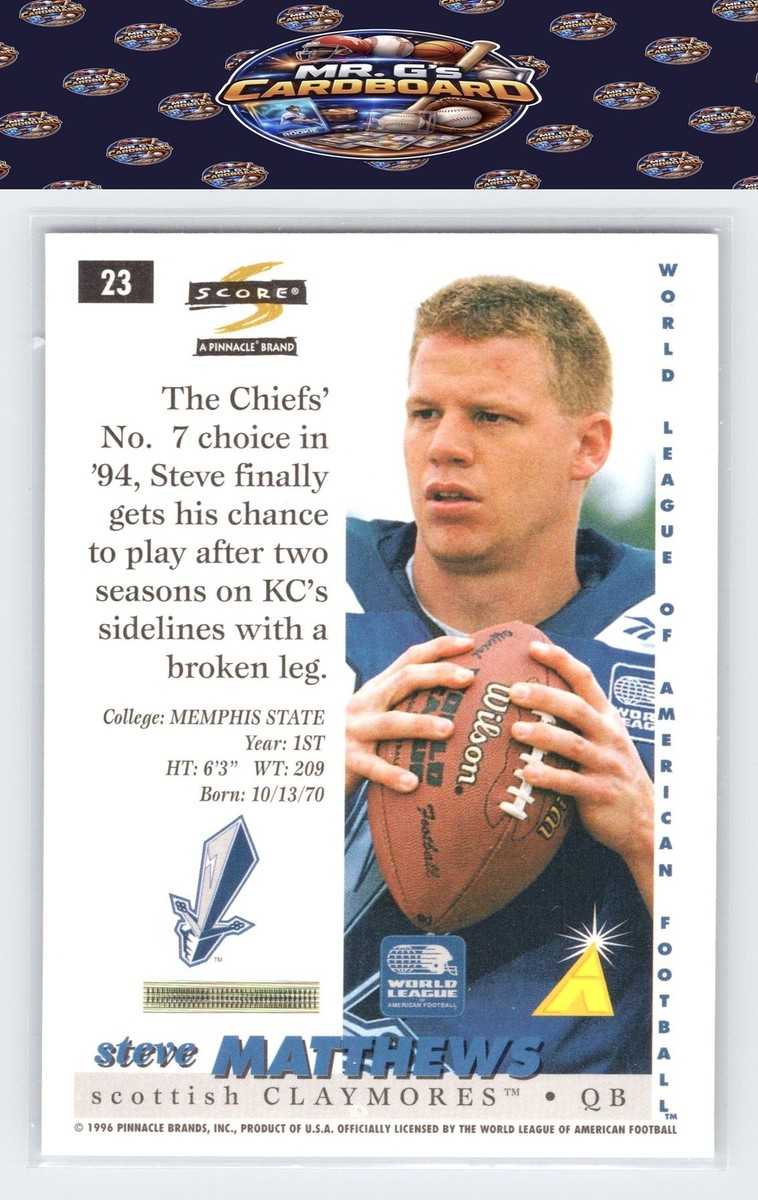 1996 Score Wlaf - Steve Matthews #23 for sale online | eBay