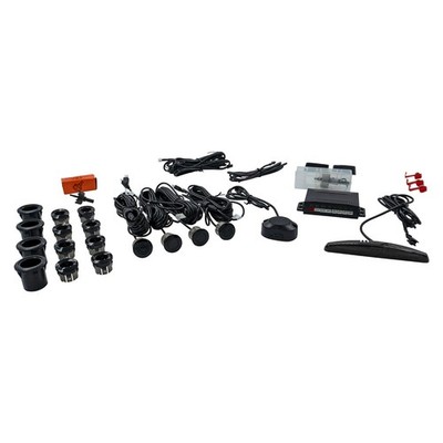 ROSTRA BACKZONE FRONT & REAR ULTRASONIC PARKING SENSOR KIT w/ 3-COLOR DISPLAY