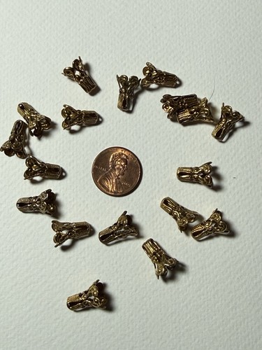 18 Art Nouveau Filigree bead cap / cones Choose WITH or Without Patina
