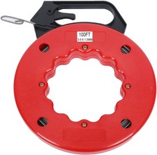 Fish Tape Hand Wire Puller Steel 100FT 1/8"(3 mm) Width Fishtape, Electrician Re