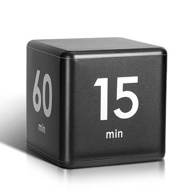 Weewooday Cube Timer, Gravity Sensor Flip Timer for ADHD, Black