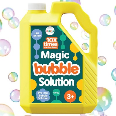 64 oz Iridescent Bubble Solution Refill | Non-Toxic Pre-Mix Bubble Refill Soluti