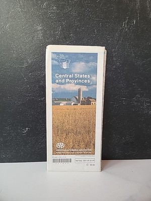 Central States And Provinces AAA Map Vintage READ DESCRIPTION 