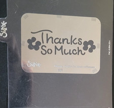SIZZIX Simple Impressions Embossing Folder Phrase Thanks So Much Brass Stencil