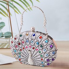 Peacock Pattern Handbag Fashion Dress Bag for Engagement Summer Commuting