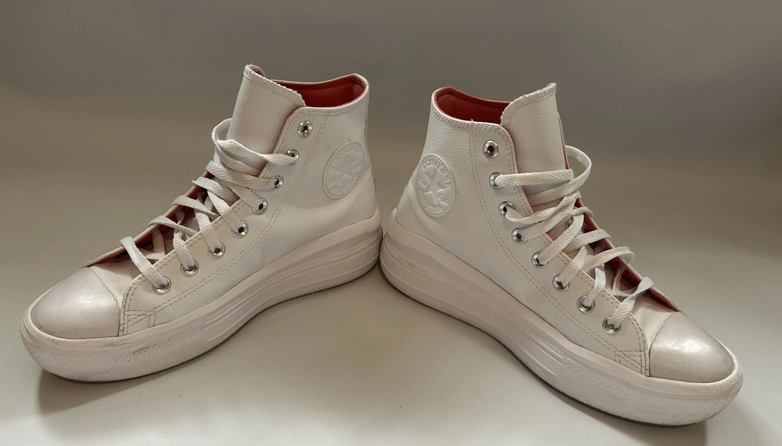 Stivali alti Converse All Star Move in pelle bianca taglia 7 uk ottime condizioni