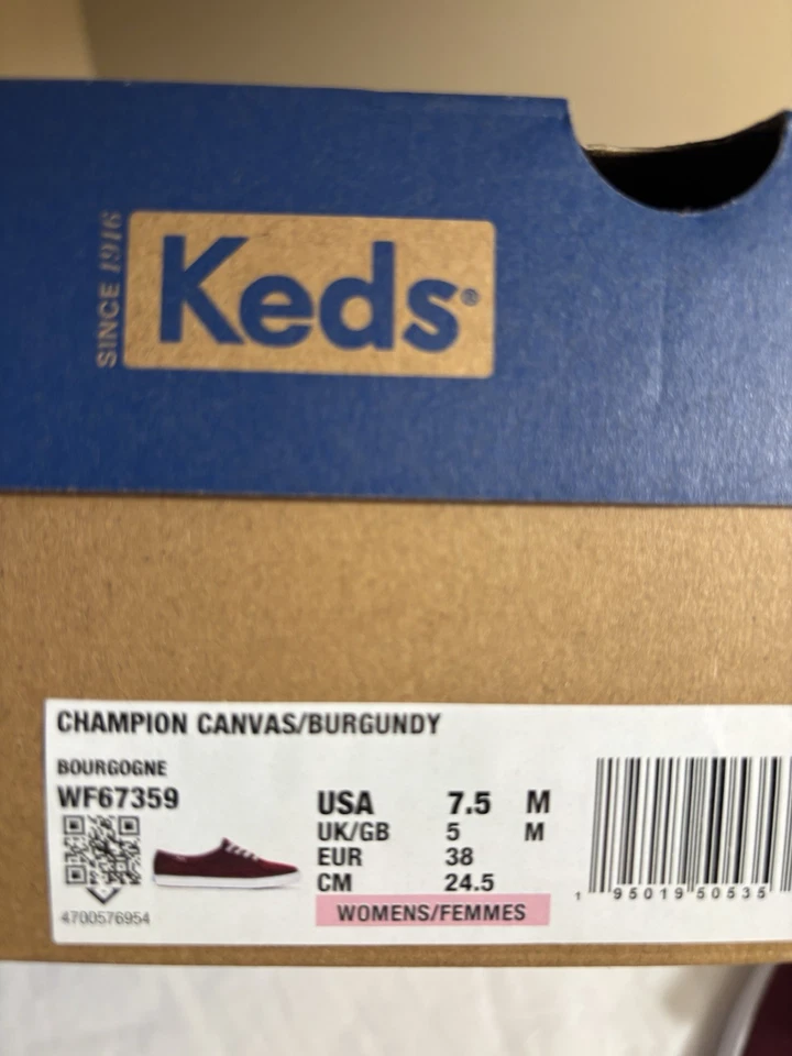 Keds Women’s Maroon Canvas Champion Sneakers Size 7.5 - Image 3 of 4