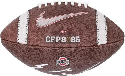 Emeka Egbuka Buckeyes 2024 Campeones Nacionales Universitarios Firmado Nike 2025 CFP Fútbol Foto 2 de 3