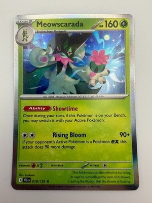 #018/159 Meowscarada Holo Rare - Pokémon Journey Together English NM